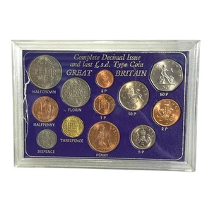Complete Decimal Issue & Last L. S. D. Type Coin Set Great Britain Coins 1960s - Picture 1 of 8
