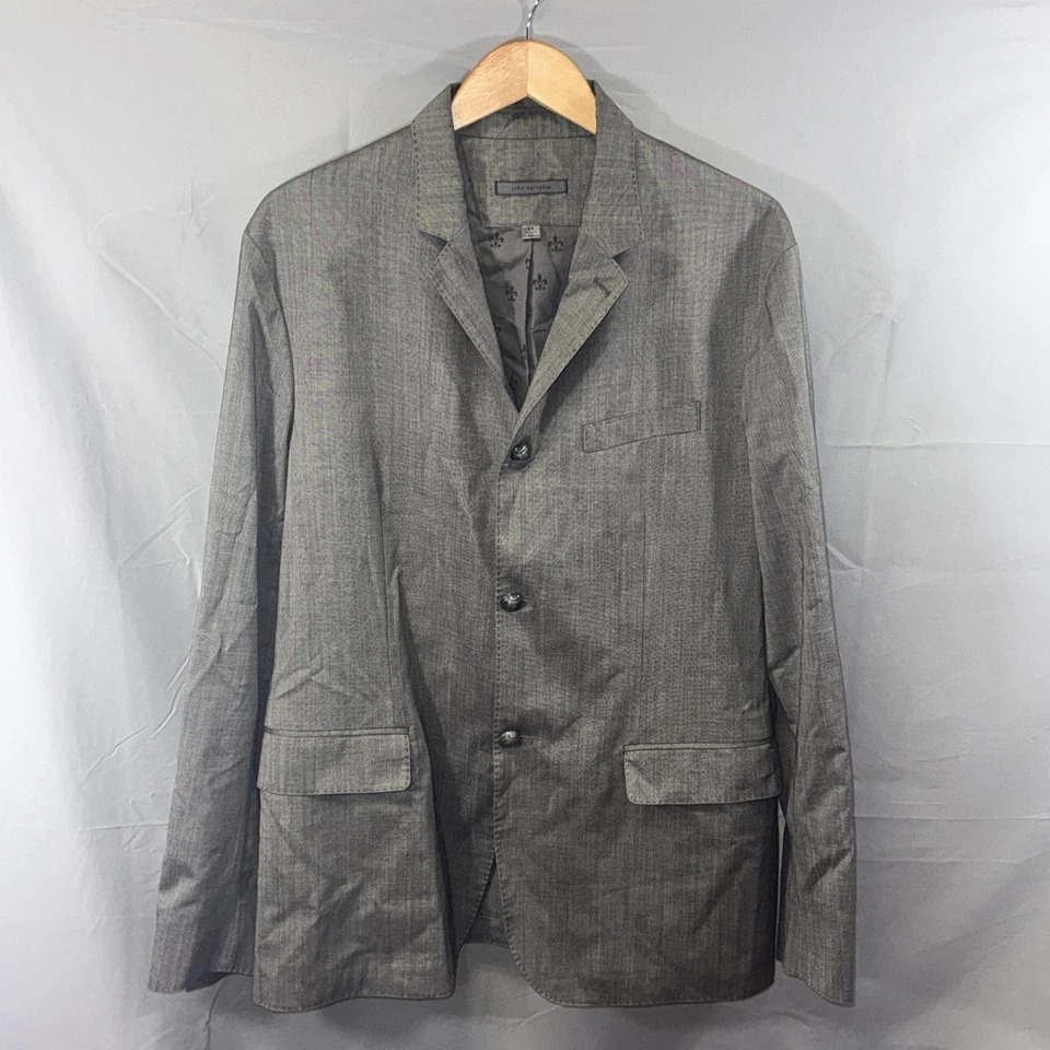 John Varvatos Blazer Mens 54 Made Italy Italian Wool Linen Sport Coat Jacket - Image 1 of 4