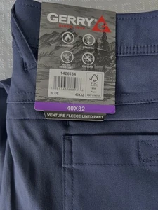 Neu mit Etikett Gerry Venture Fleece gefütterte Hose, Reißverschlusstaschen Stretch, blau Herren 40 x 32, neu mit Etikett " - Bild 1 von 7