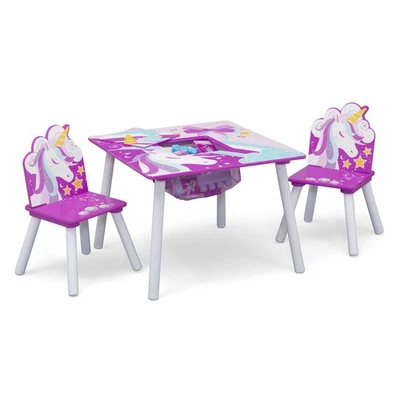 Juego de mesa y sillas unicornio para niños para niñas de 2 3 4 años con almacenamiento‏ Foto 1 de 4