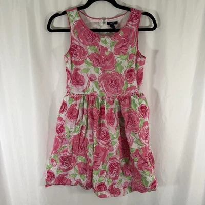 Vestido Gap Niños Niñas XXL Rosa Floral Sin Mangas Cremallera Espalda Cuello Redondo 100% Algodón Foto 1 de 4