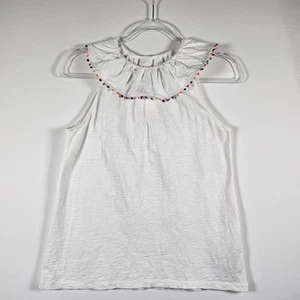 Boden Kids Youth Pompom trim White Shirt Top size 13-14 yo 164cm Preppy Summer - Picture 1 of 11
