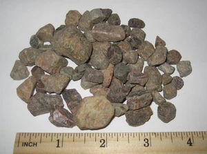 67 SMALL NATURAL ROUGH MINE RUN RUBY CORUNDUM CRYSTALS FROM INDIA ~ 169.5grams - Picture 1 of 4