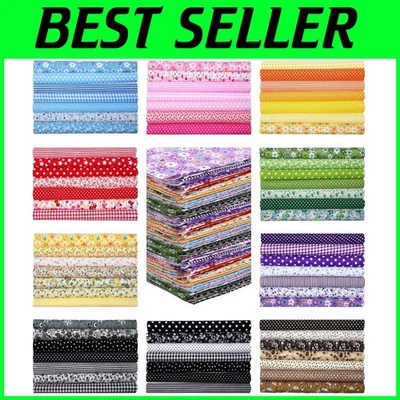Colorful Cotton Fabric Squares Bundle for Quilting - Image 1 of 4