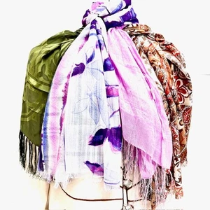 (4) Vintage Moon Bat & Basil  Fringed Made In Japan  Rantagle Purple Black Brown - Picture 1 of 37