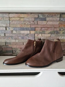 Lands' End Brown Leather Ankle Boots - Size 9 UK. Womens NEW. - Picture 1 of 6