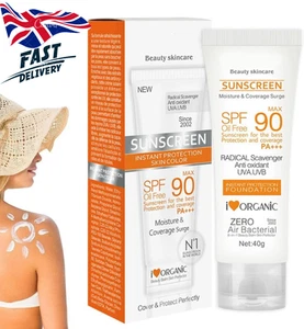 Sun Cream Oil-Free Face & Body Lotion Face Sunscreen SPF90 UVA/UVB Protection - Picture 1 of 10