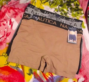 3 NEW NAUTICA INTIMATES NT4027 3PKE MF SEAMLESS SHAPING SHORT PANTIES L - Picture 1 of 2