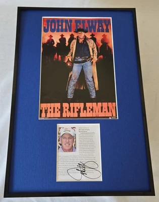 Exhibición fotográfica firmada por John Elway enmarcada 12x18 Broncos Foto 1 de 2