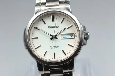 Reloj para hombre vintage 1993 [Exc+5] Seiko 7N43-7B80 titanio día fecha Kanji 38 mm Qz Foto 1 de 4