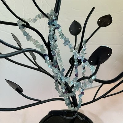 Flourite Crystal Chip Single Strand Beaded Necklace Often Used for Meditation - Image 1 of 4