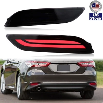 Para Toyota Camry 2018-2023 para-choque traseiro refletor luzes de neblina lâmpada LED DRL fumê - Imagem 1 de 4