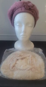 LADIES HATS - BUNDLE JOBLOT ( TWO ) BEIGE & DUSKY PINK - Picture 1 of 2