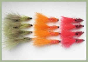 Tungsten Bead Tadpole Flies, 12 Pack, Orange Olive & Red, Size 10, Fly Fishing - Picture 1 of 4