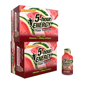 Watermelon Energy Shots 24 Count Quick Energy Boost Caffeine B Vitamins - Picture 1 of 8