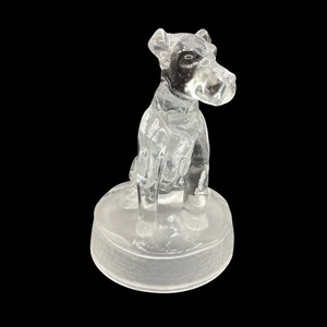 Vintage Glass Translucent Dog Figurine Sculpture 5.5 inches tall - Picture 1 of 7