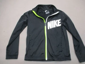 NIKE Size 6-7 YRS Boys Black Full Zip Stand Collar Pocket Athletic Jacket 688 - Picture 1 of 5