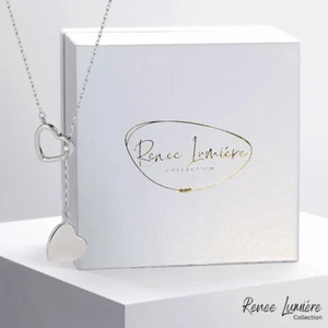 Double Heart Necklace, Gorgeous Pendant 925 Sterling Silver love gift for women - Picture 1 of 24