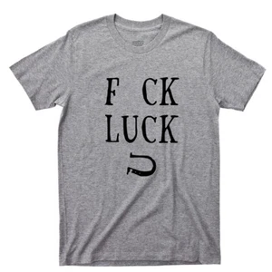 Fck Luck T Shirt Black Cat Dreamcatcher Lucky 13 Thirteen Dark Twisted Humor Tee - Picture 1 of 16