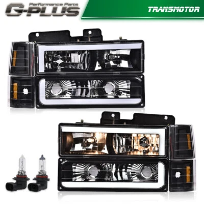 Fit For 1994-1998 C10 C/K Silverado LED DRL Headlight +Bumper Corner Lamp - Image 1 of 4