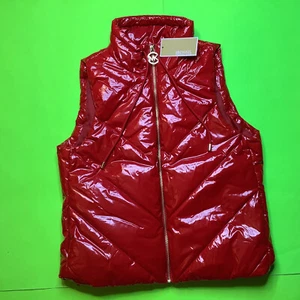 New  MICHAEL KORS Women’s Sleeveless Vest Size LARGE Red w/Gold MSRP $125.00 - Picture 1 of 12