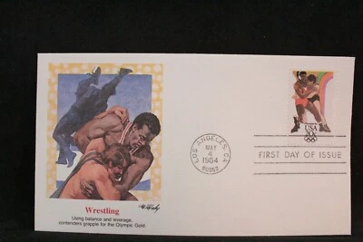 USPS FDC #2084 1984 20c Los Angeles Summer Olympics Wrestling Fleetwood ST917 - Image 1 of 3