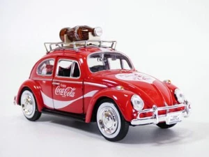 VOLKSWAGEN Coccinelle 1966 rouge COCA COLA avec bouteille 1/24 - Picture 1 of 1