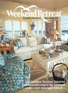 Magazine Print Ad WEEKEND RETREAT 1993 Lexington Furniture Furnishings Decor 2pg - Picture 1 of 2