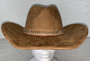 Women's Brown Faux Suede Fedora Rancher Cowboy Hat from Anthropologie NWT - Picture 1 of 6