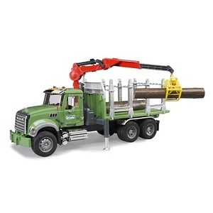 Bruder MACK Granite Timber Truck with Loading Crane 3 Trunks 02824 - Picture 1 of 4