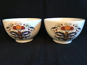 SET OF 2 NEW CERAMICA CUORE DECAL 6" ROUND BOWLS MADE IN ITALY DERUTA STYLE - Picture 1 of 4