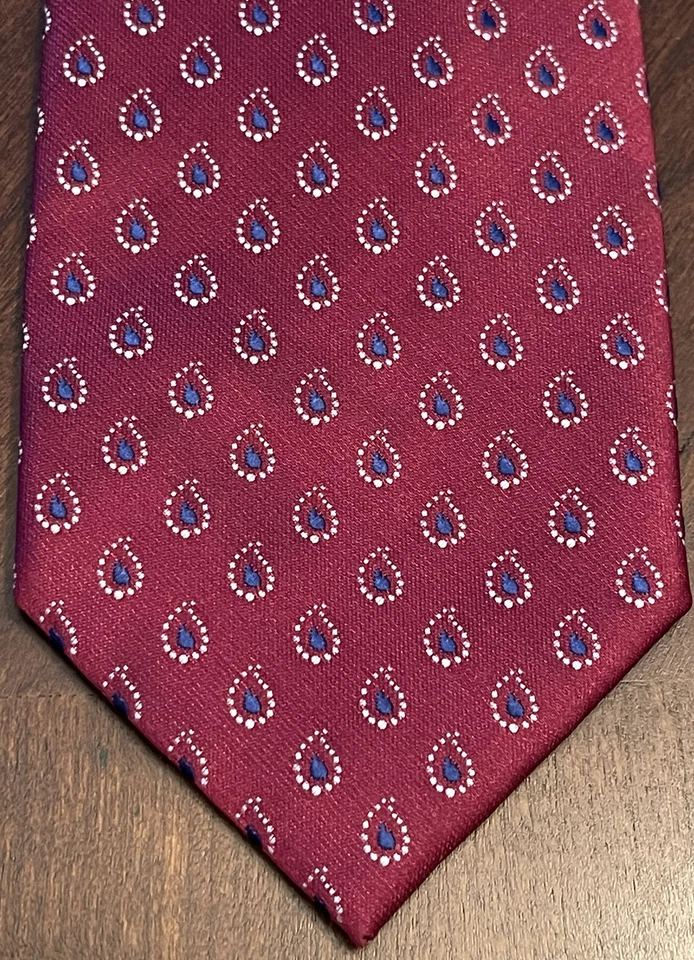 Gravata masculina Creazioni Tucci Firenze vermelha azul 100 seda - Imagem 1 de 4