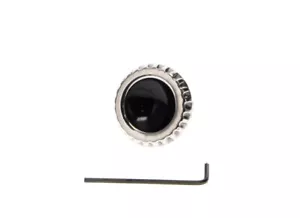 Perno de interruptor limpiaparabrisas negro/tapa de acero inoxidable con pastilla Chevy 60-63 suburbana - Imagen 1 de 3