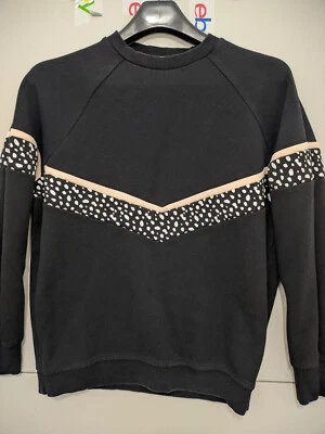 Suéter activo Sarahs Day X White Fox para mujer S sudadera negra panel pulóver Foto 1 de 4