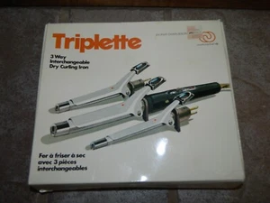 New NOS Vtg 80's Triplette 3 way interchangeable dry curling Iron Charlescraft - Picture 1 of 7