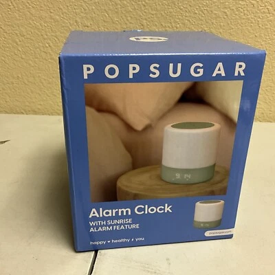 POPSUGAR Alarm Clock w/ Sunrise Alarm Feature 6 Volume Levels Snooze Modes - New - Image 1 of 2