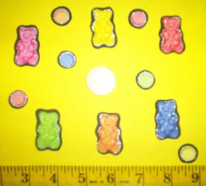 New Glitter Gummy Bears and Gumdrops Iron-ons Fabric Appliques Iron-ons - Picture 1 of 1