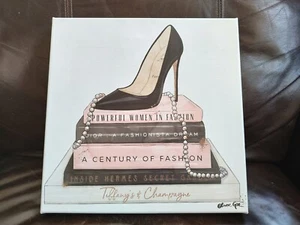 Oliver Gal Art Canvas Print 12"x12" COA, Classic Stiletto and High Fashion Books - Picture 1 of 9