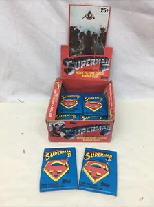 Vintage Two Sealed Wax PACKS OF 1980 TOPPS Superman 2 II Trading Cards - Picture 1 of 4