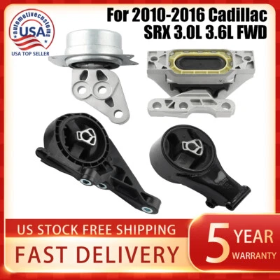Engine & Trans Mount Set 4PCS for Cadillac SRX 2010-2016 3.0L, 3.6L FWD for Auto Foto 1 de 4