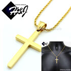 18"men's Stainless Steel 1.5mm Gold Plated Rope Chain Necklace Cross Pendant*gp