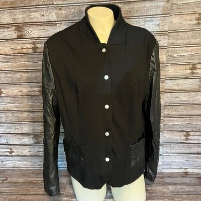 Chaqueta de cuero sintético Peter Nygard talla 16 Foto 1 de 4