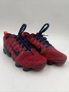 Nike Air VaporMax Flyknit 3 Kids Sneakers Shoes Noble Red Blue Size 6.5Y - Picture 1 of 7