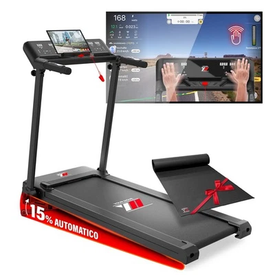 YM Tapis Roulant Elettrico Pieghevole 16 km/h, Brand Italiano, Inclinazione Auto - Immagine 1 di 4