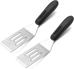 2 Pack Small Metal Spatula,Mini Spatula for Flipping, Cooking 7.9X1.8, Silver - Picture 1 of 7