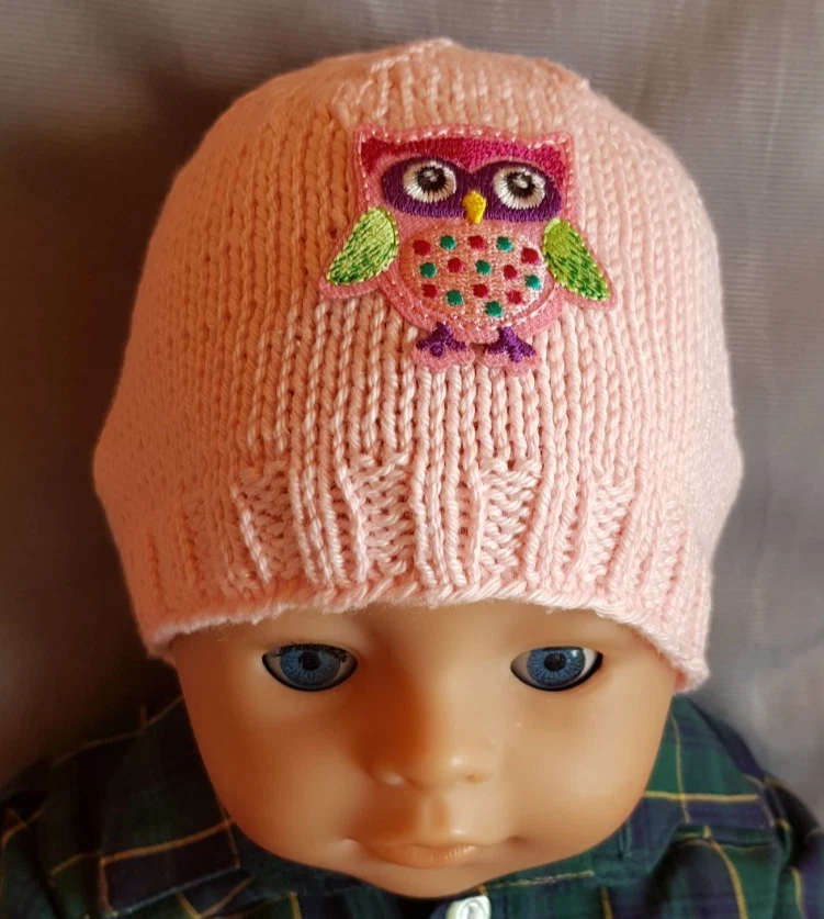 "Eule" Puppenmütze für mit Kopfumfang 34 cm - Bild 1 von 1