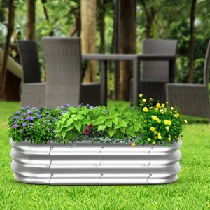 Raised Garden Bed - Rust Proof Galvanized, Reinforced Steel Bottomless Plante... - Picture 1 of 2