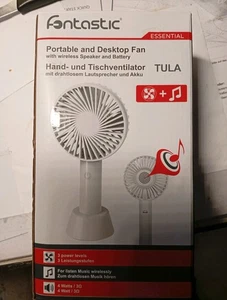 Fantastic Hand- und Tischventilator mit Drahtlosen Lautsprecher und Akku - Bild 1 von 4