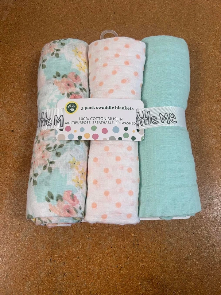 Pack de 3 mantas envolventes Little Me Foto 1 de 1