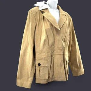 Perfekte Carson Kressley Wildlederjacke Damen Plus 2X Weizen Hellbraun Western Chore Mantel - Bild 1 von 14
